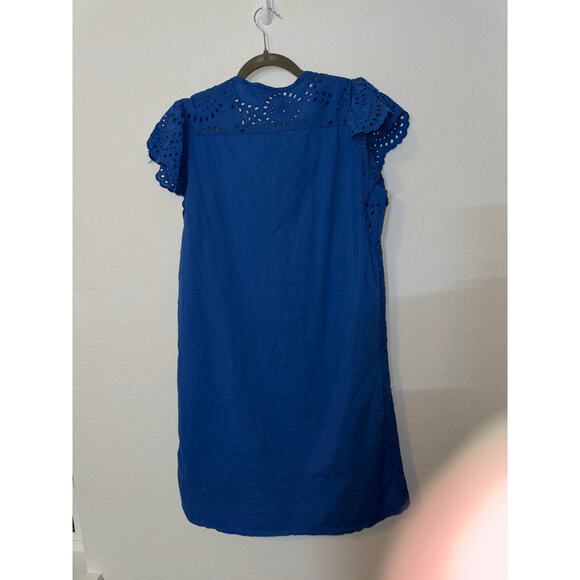 ❤️‍🔥M Made in Italy Eyelet Embroidered Cotton Dress Blue Size M - Picture 3 of 11